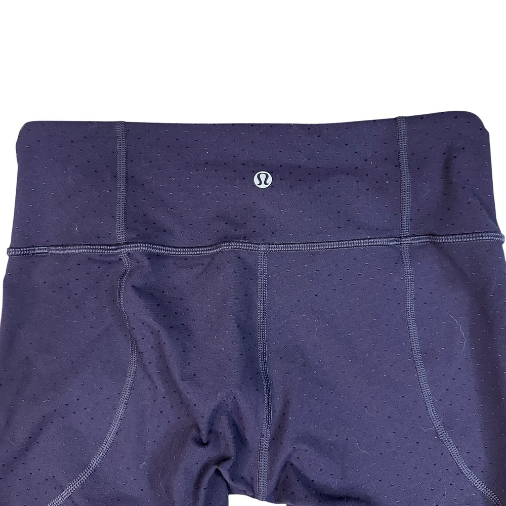 Lululemon High Times Pant Mesh Perforated Purple Crop Leggings Plum Size 4 - Picture 3 of 7